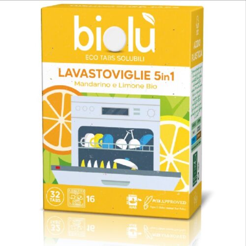 Biolù 5-in-1 Geschirrspüler Eco Tabs, 32 tabs (16 Waschgänge)