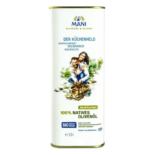 Mani Bläuel - Olivenöl Qualität B, 1.5 l Kanister