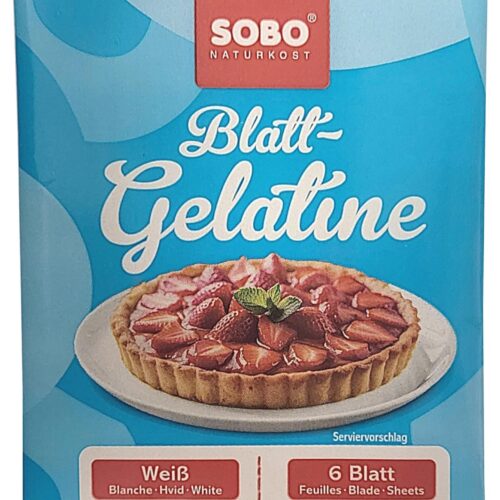 SOBO Naturkost - Bio Blatt Gelatine, weiss (6 Blatt à 10g)